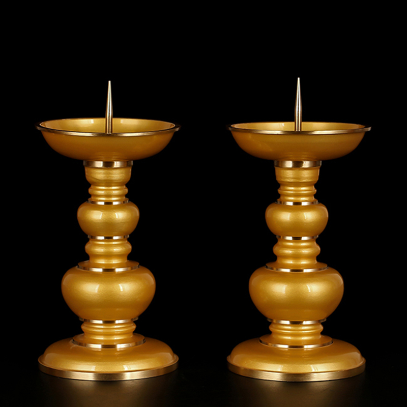 Elices 純銅燭臺供佛蠟燭酥油燈底座佛堂婚慶擺件燭針.