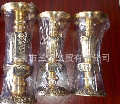 鑄造加工銅蠟燭臺,純銅酥油燈座,純銅旺財燭臺,佛教用品,福喜