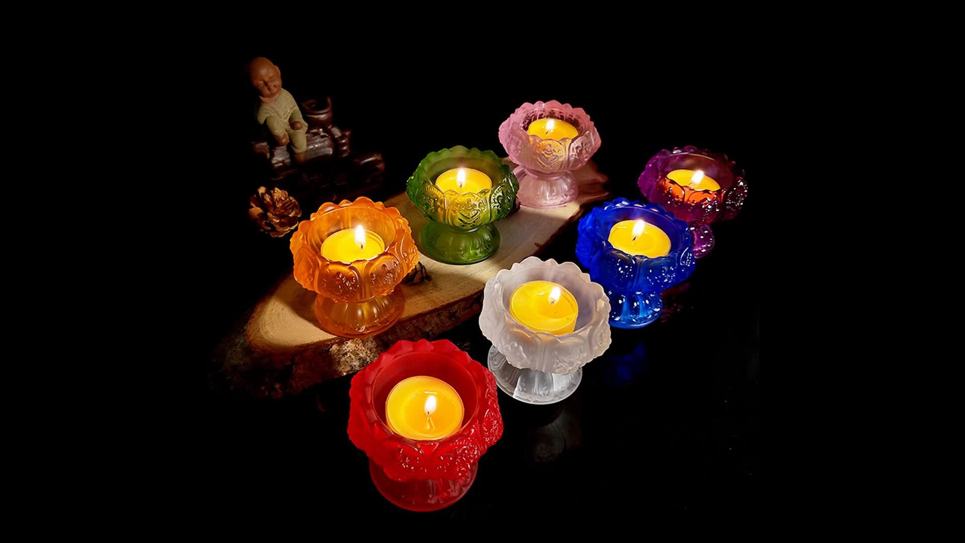 沐恩七彩琉璃蓮花燈座 點亮心靈與財運的長明燈