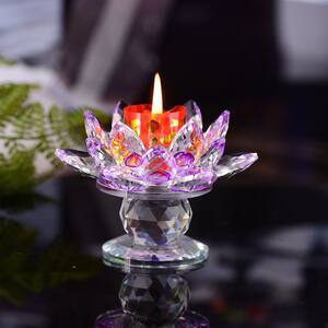 水晶蓮花蠟燭臺 酥油高腳供燈的優雅與靈性